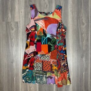 Sacred Threads Patchwork Mini Dress - SIZE S/M Boho Colorful Summer Vacation